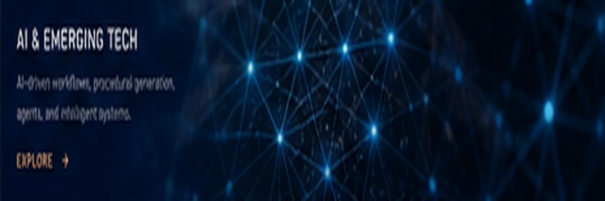 Abstract blue AI visualization